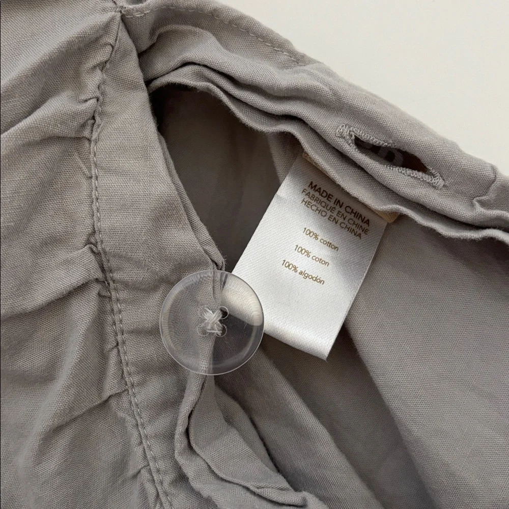 Pottery Barn‎ Teen Gray Ruched Full / Queen Duvet Cover College Dorm